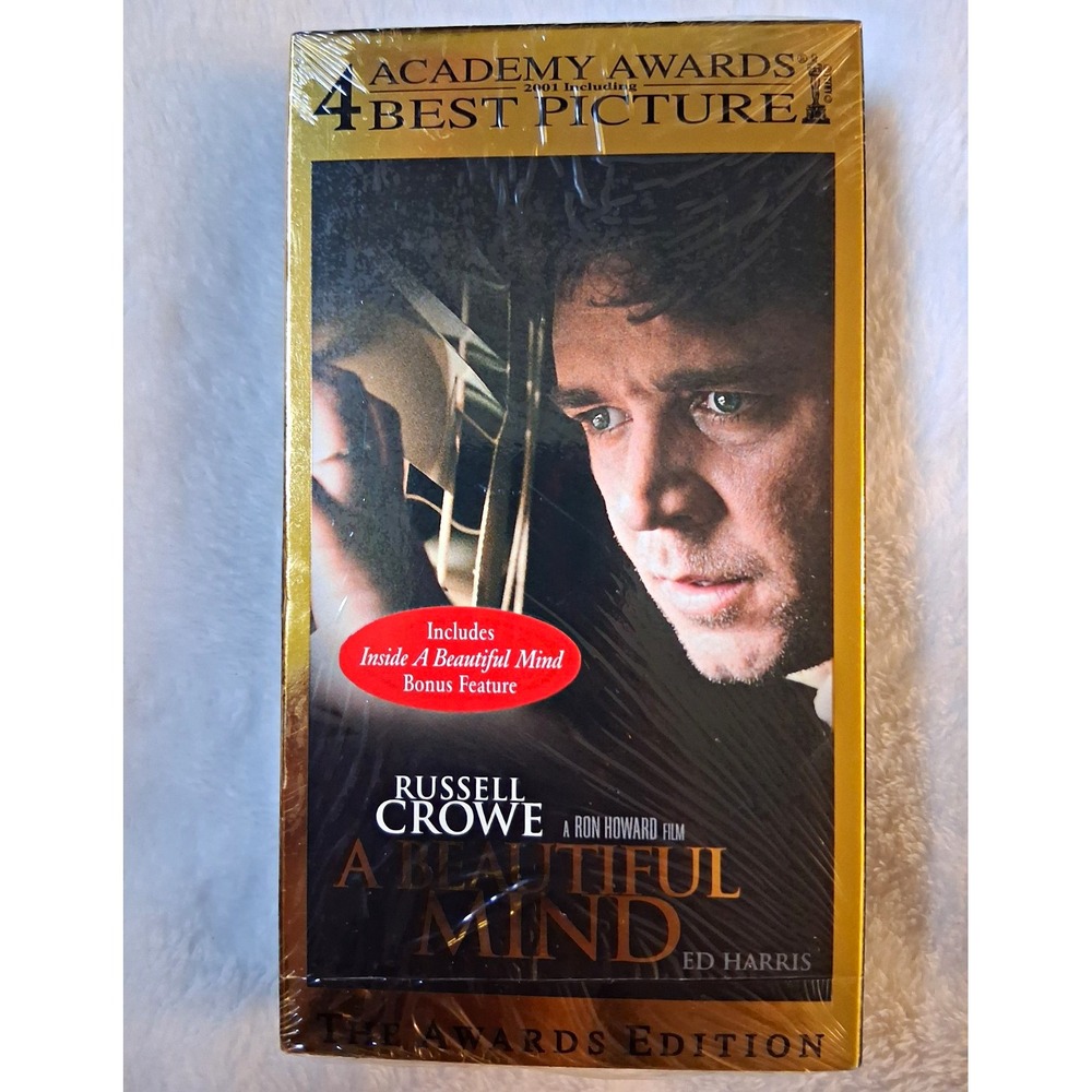 Universal A Beautiful Mind Awards Edition VHS 2001 PG-13 Crowe Howard NTSC #Y2K